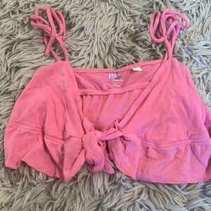 Pink small tie top